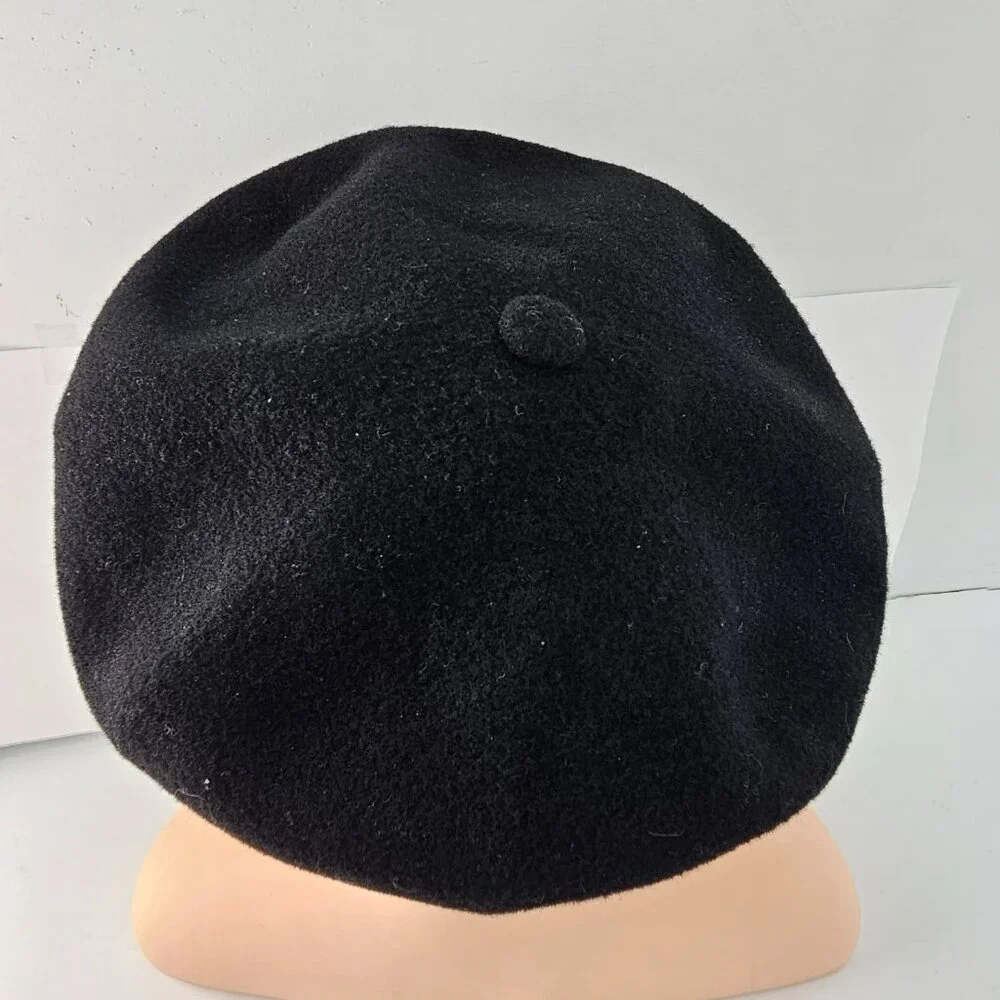 Vintage Kangol Black Wool Spitfire Torist Cap Hat Large - Picture 4 of 9
